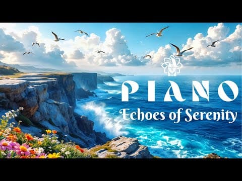 Ocean Whisper 🌊 Beautiful Calming Piano Music & Sea Waves 🌌 Fall asleep, Deep Relaxation & Peace 🕊️